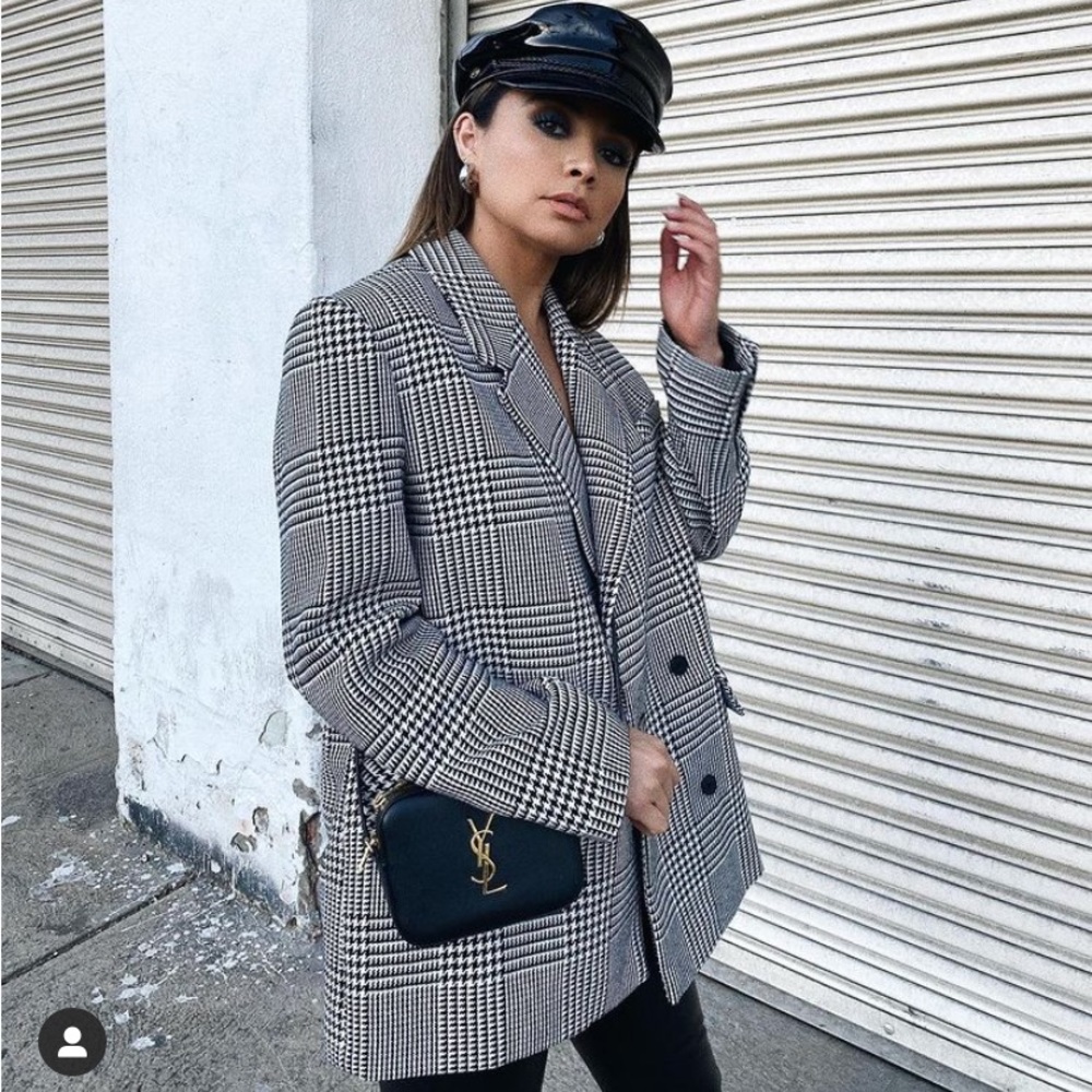 Starlow black and white oversized houndstooth blazer size M